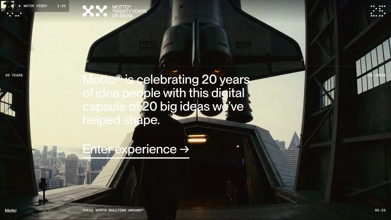 Motto® XX website homepage