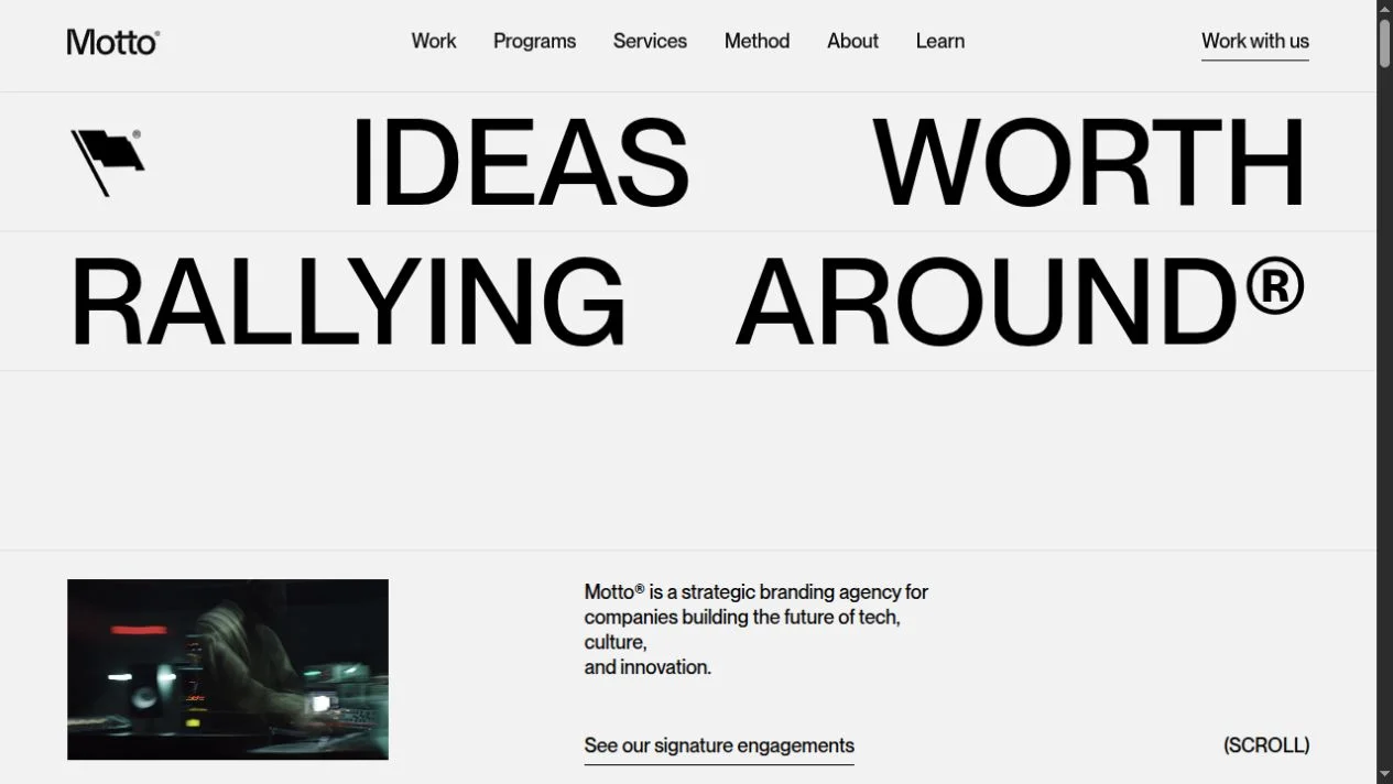 Motto® website homepage